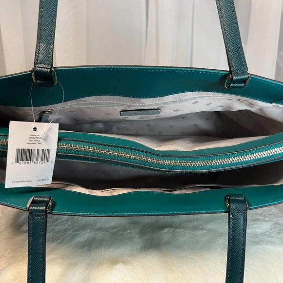 Kate Spade Staci Colorblock Large Laptop Tote Frosted Spearmint Multi - Picture 5 of 11